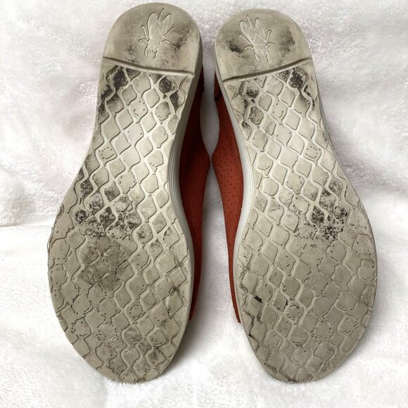 Fly London WHIN rust orange slip on open toe‎ mule sandals sz 40 wedge platform - Picture 7 of 9